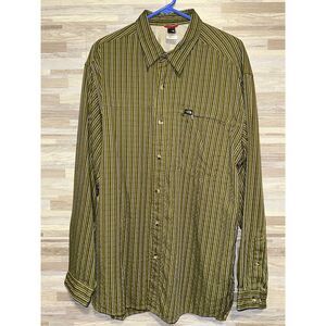The North Face Shirt Mens XL Long Sleeve Plaid Hiking Walking Green  #401
